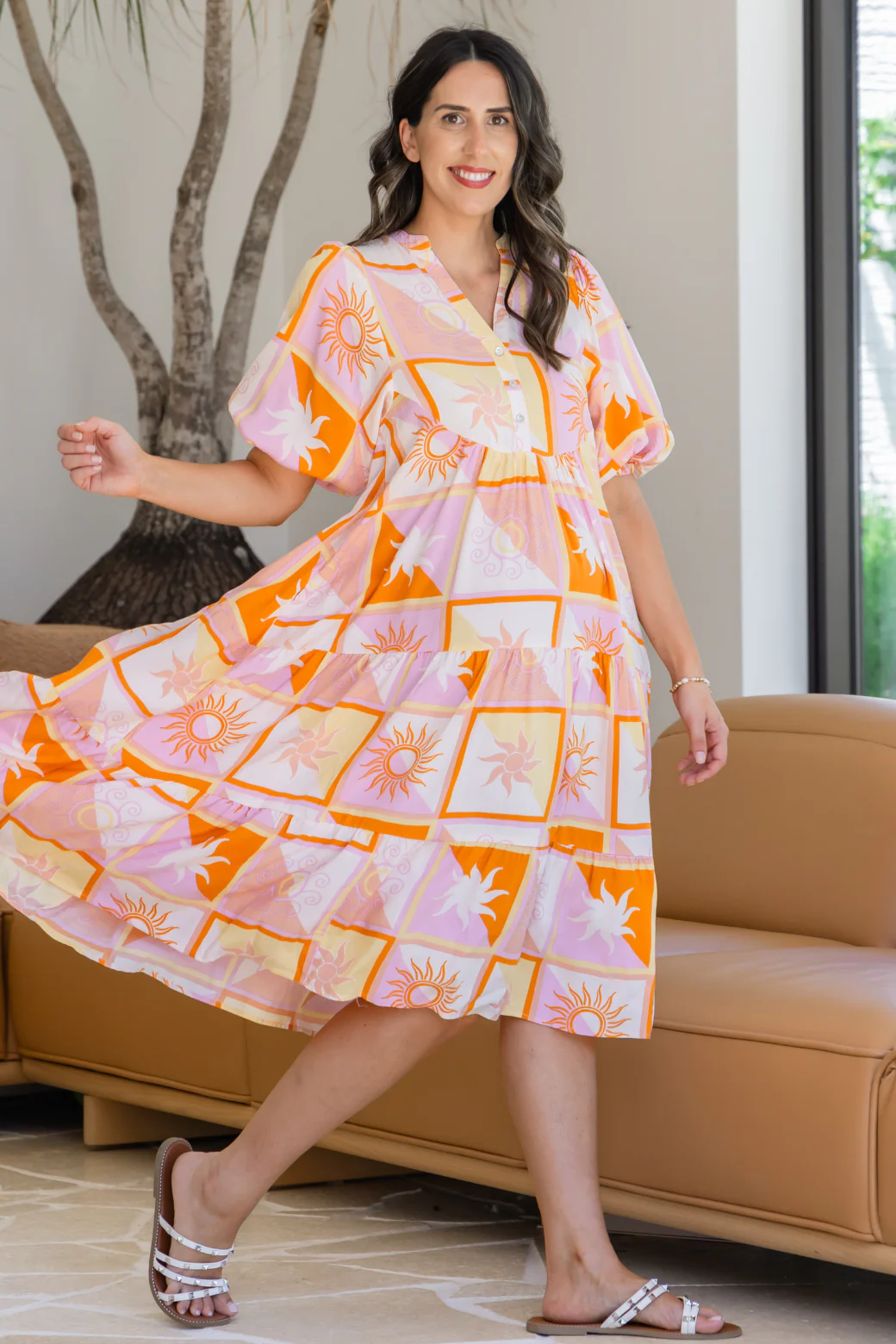 Louisa Midi Dress Celcius Print - Image 8