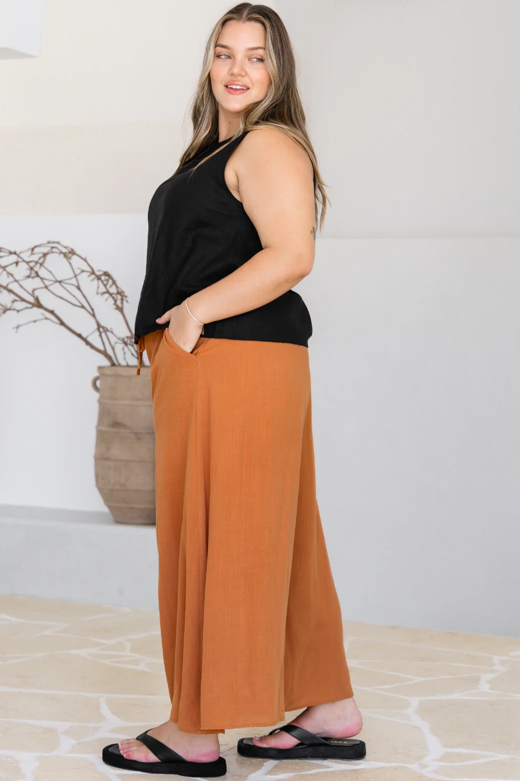 Maree Wide Leg Pant Rust - Image 5