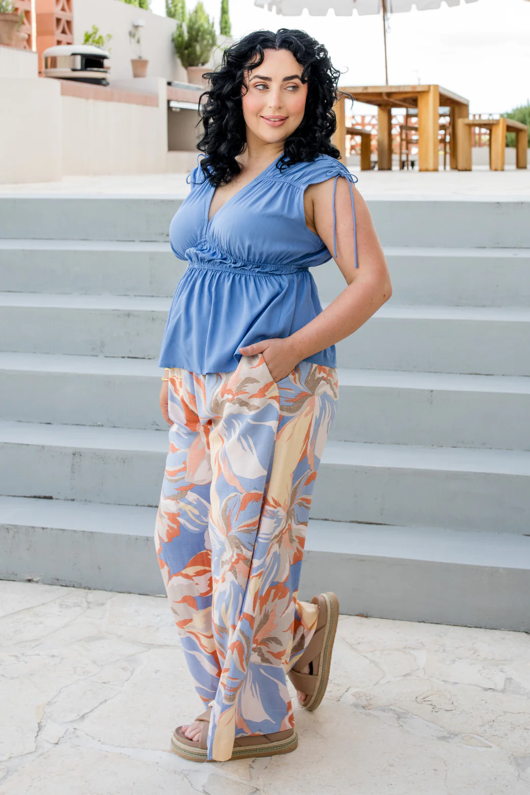 Marigold Top Dusty Blue - Image 10