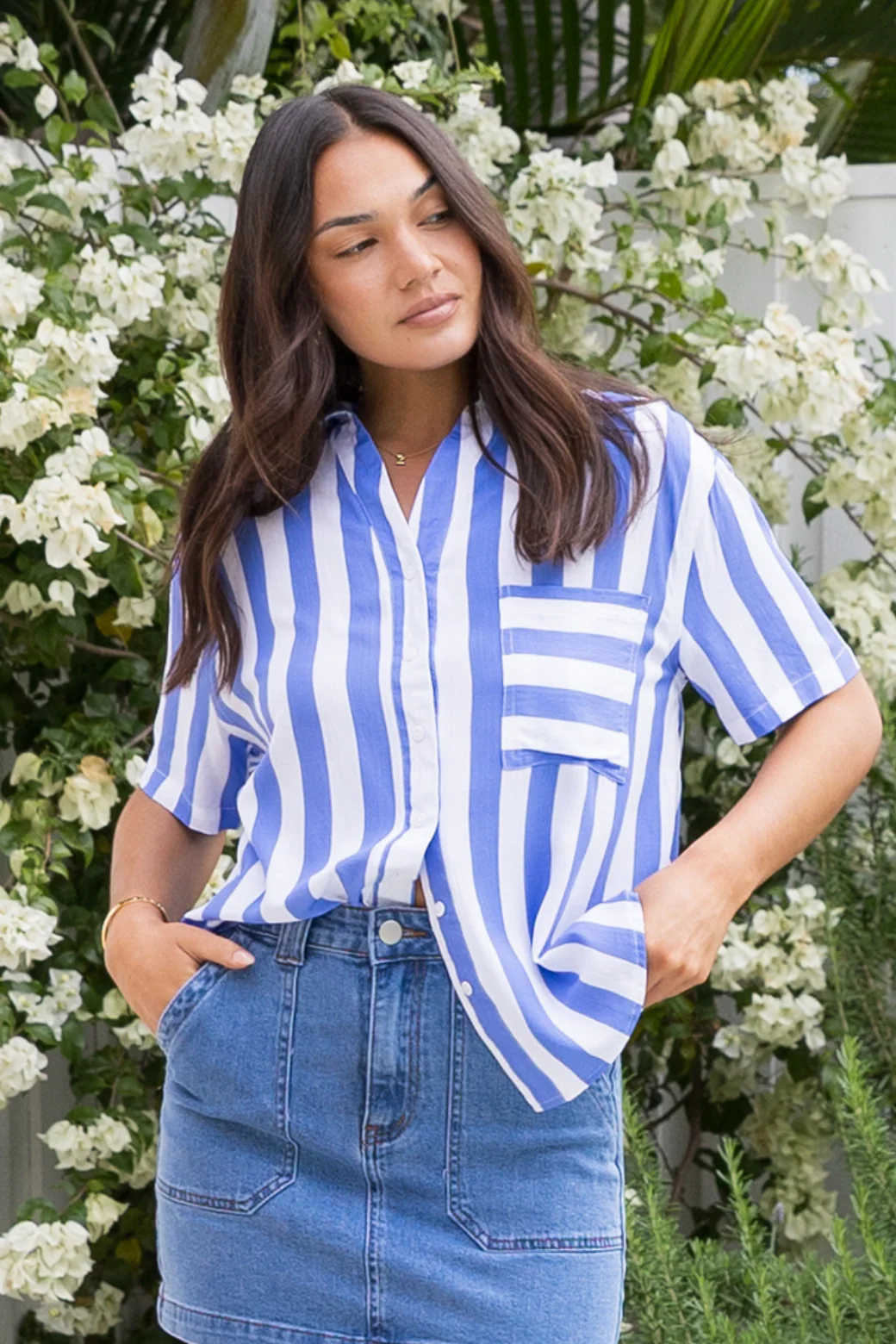 Melrose Shirt Blue Stripe - Image 2