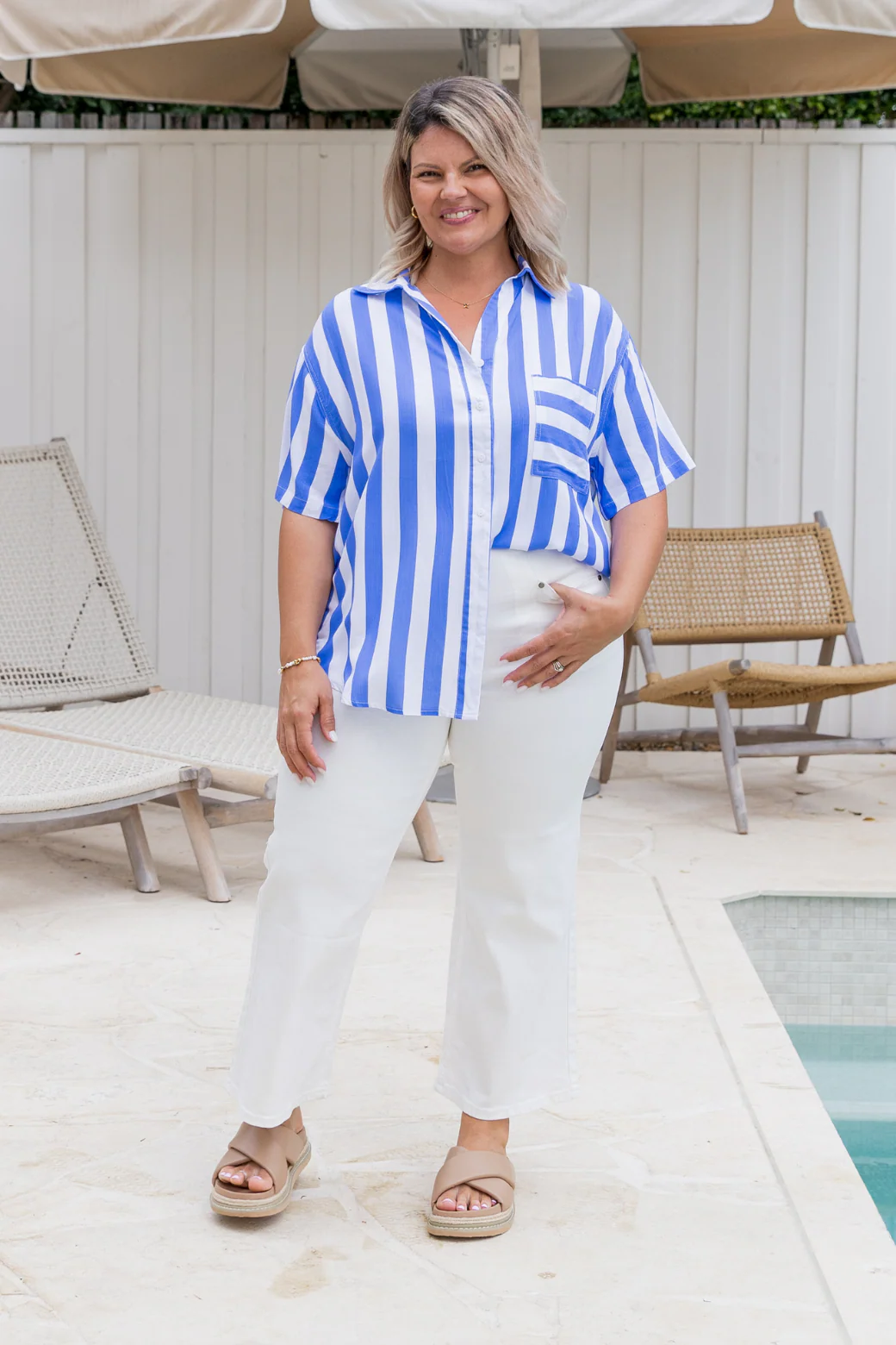 Melrose Shirt Blue Stripe - Image 3