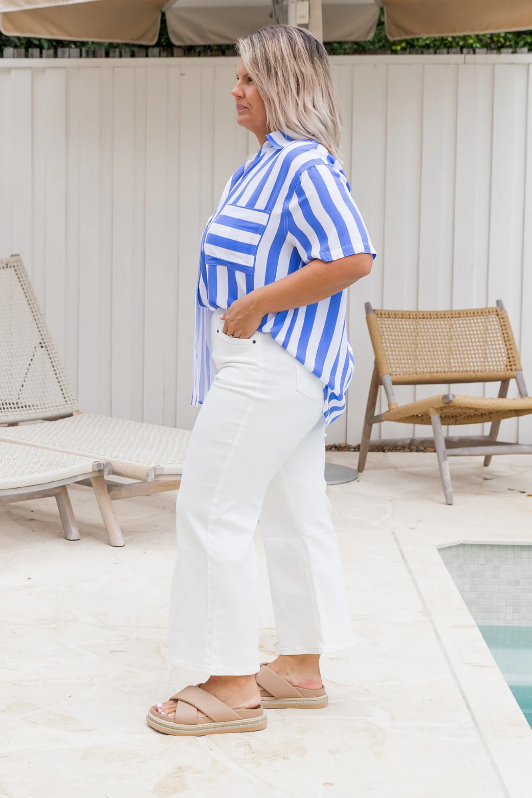 Melrose Shirt Blue Stripe - Image 6