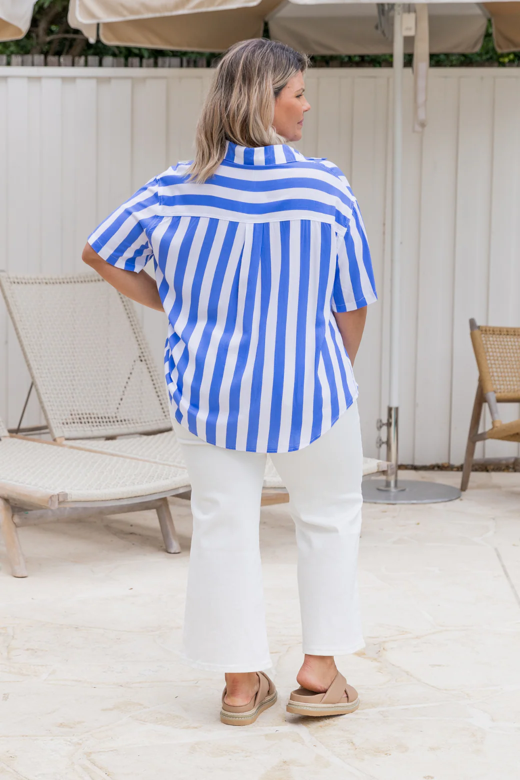 Melrose Shirt Blue Stripe - Image 8
