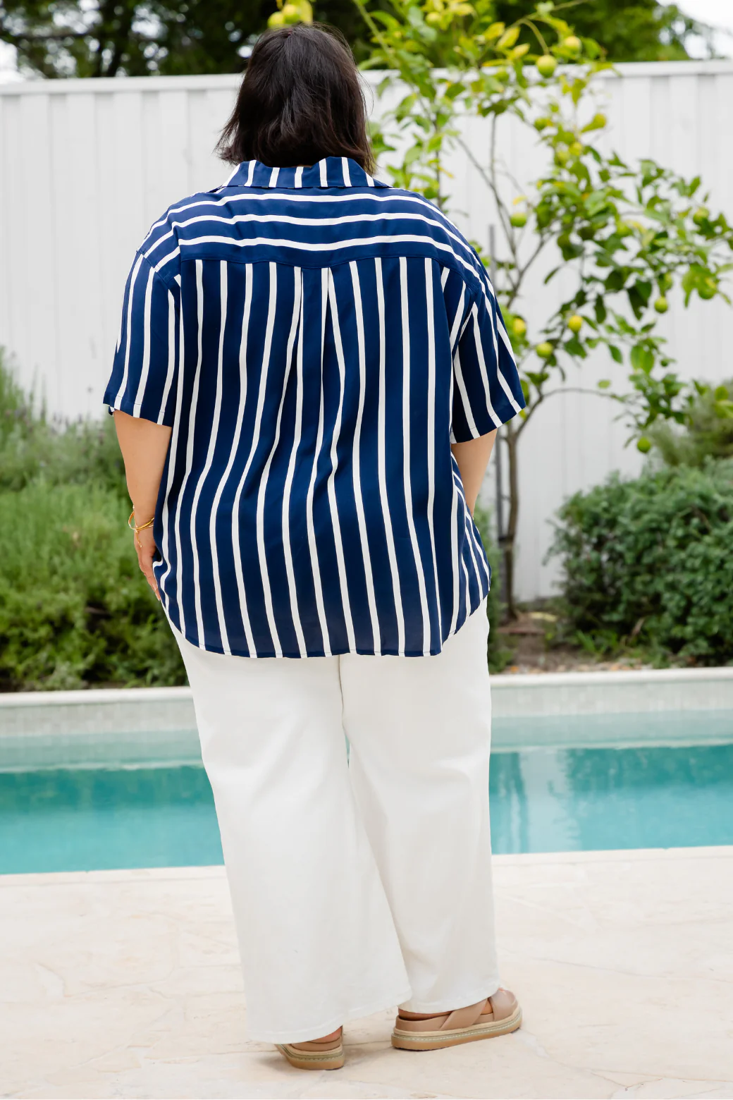 Melrose Shirt Navy Stripe - Image 6