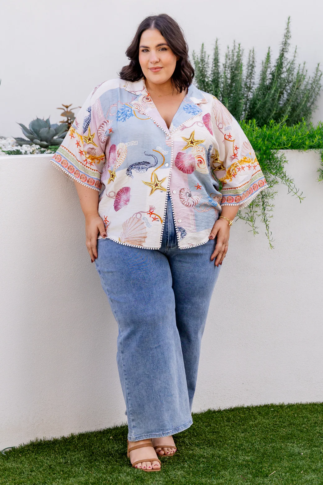 Final Sale | Molly Shirt Ocean Queen Print - Image 3
