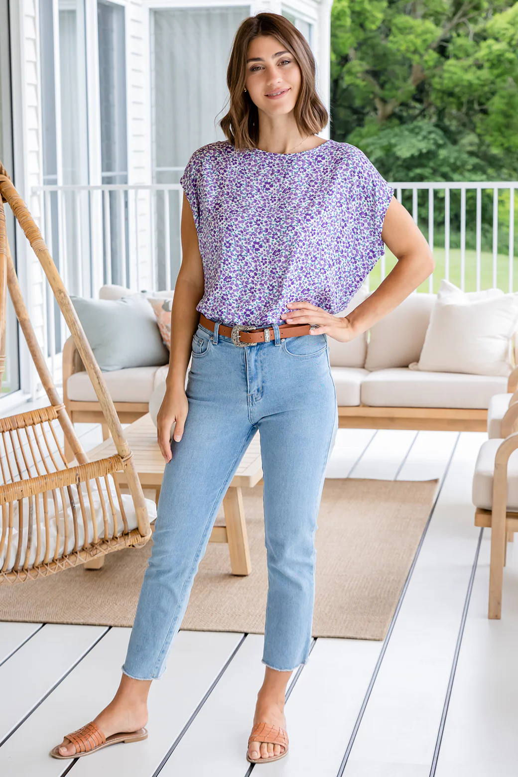 Final Sale | Naomi Top Purple Ditsy - Image 9