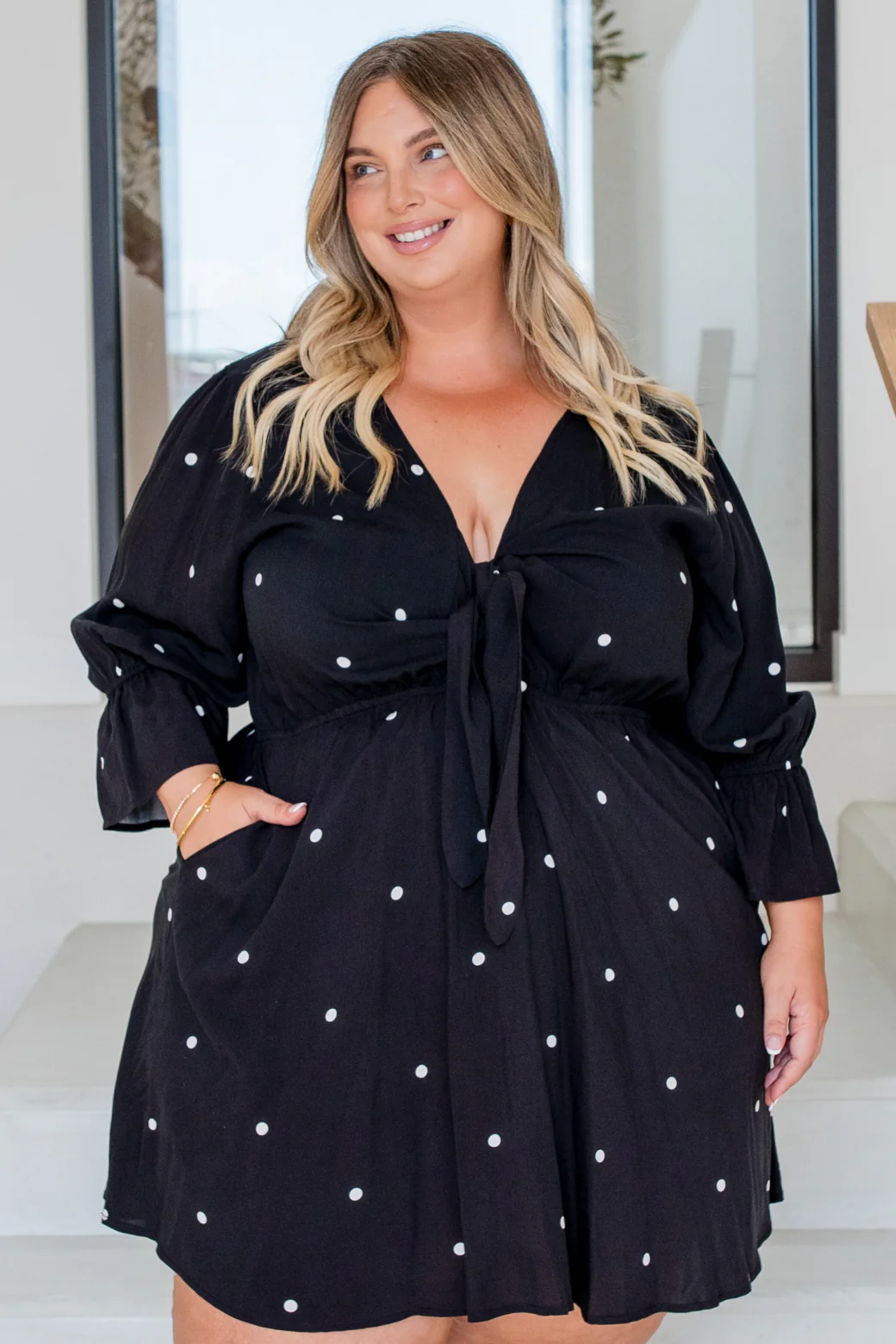Paris Dress Black White Mini Spot - Image 2