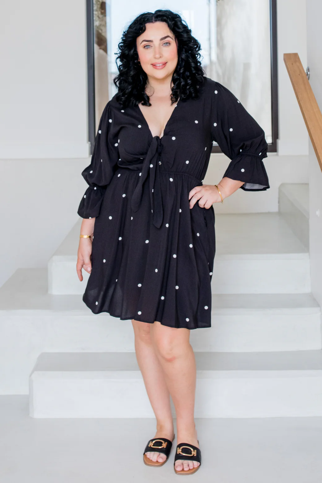 Paris Dress Black White Mini Spot - Image 4