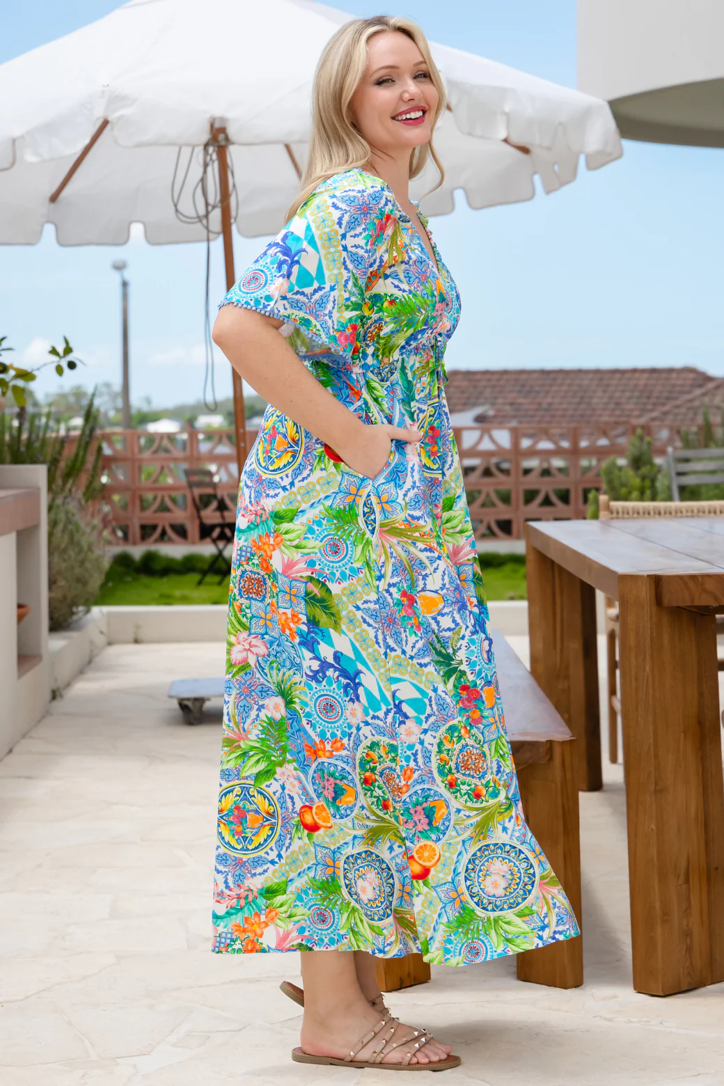 Peta Maxi Dress Amalfi Print - Image 9
