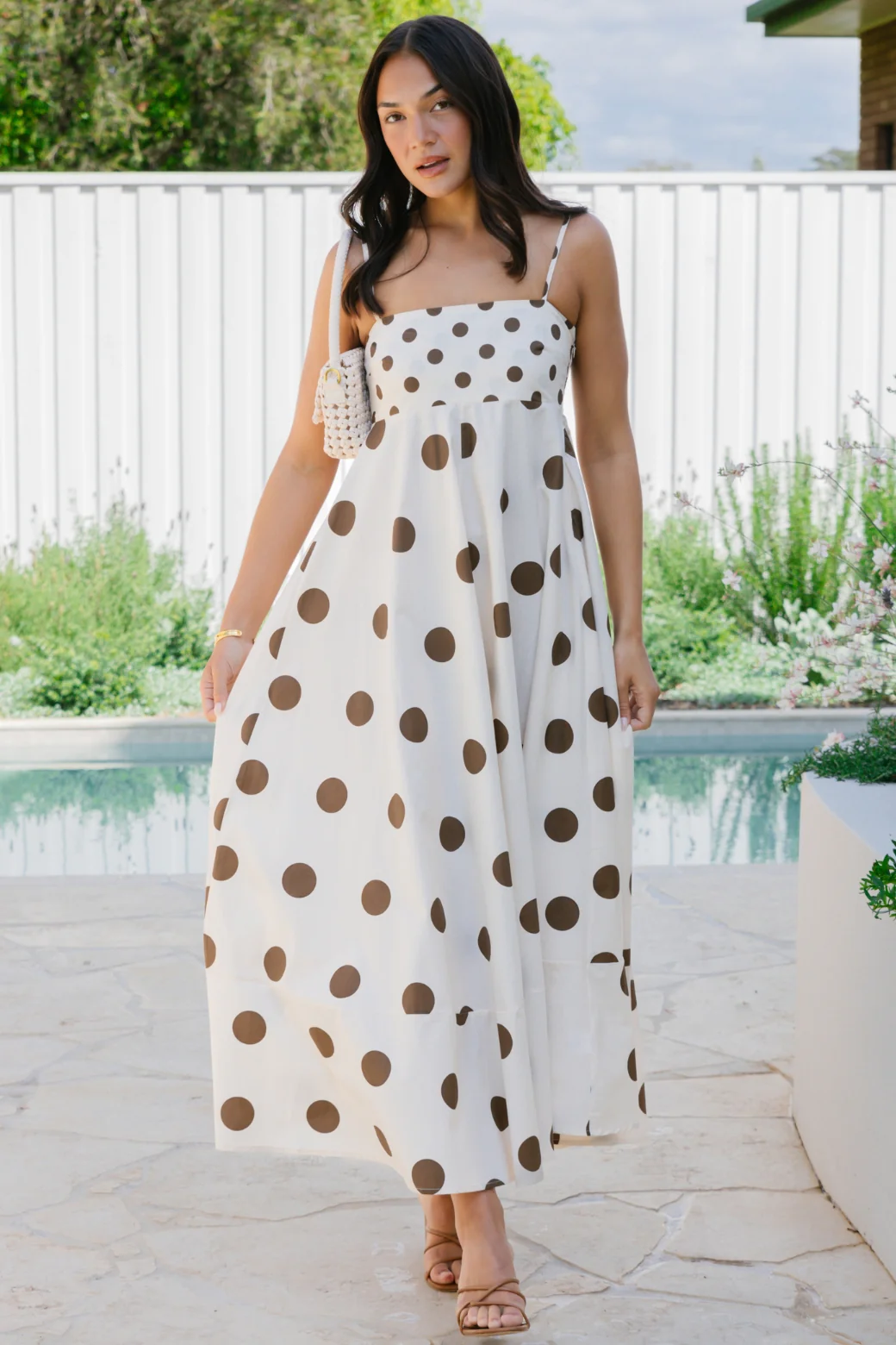 Final Sale | Portafino Maxi Dress Cream/Choc Spot - Image 5