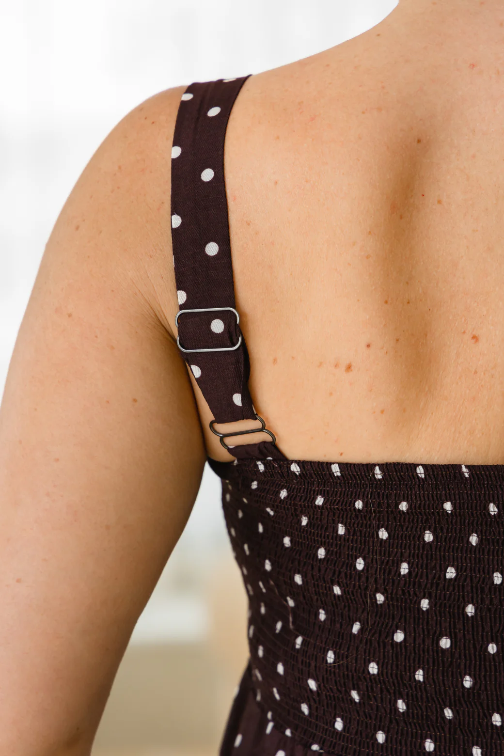 Primrose Maxi Dress Bitter Choc Mini Spot - Image 11