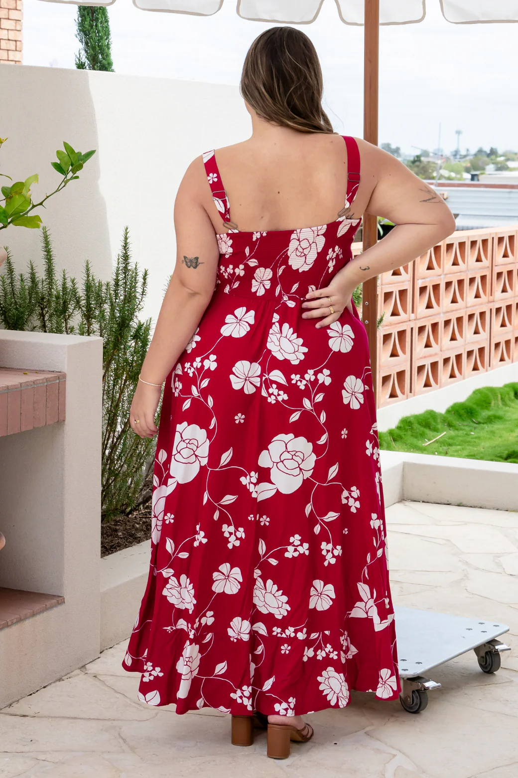 Primrose Maxi Dress Miley Print Red - Image 9