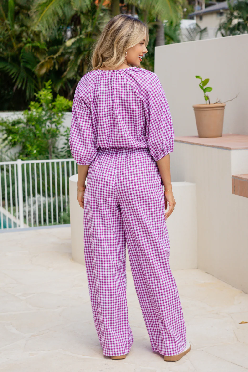 Final Sale | Randy Smock Top Berry Gingham - Image 10