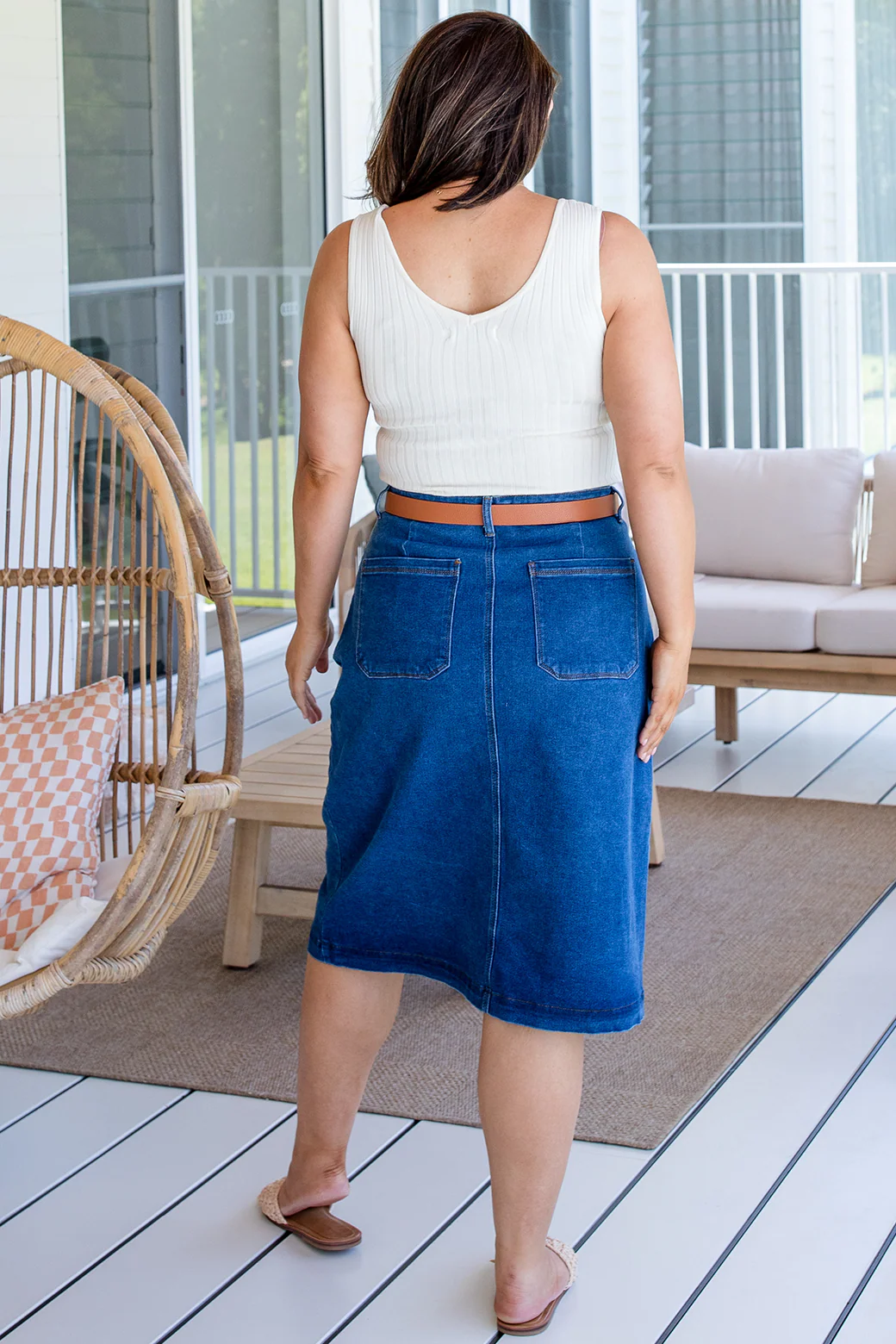 Final Sale | Ruby Denim Skirt Dark Blue Wash - Image 6
