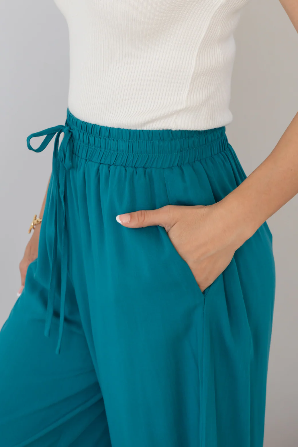 FINAL SALE | Sammy Drawstring Crop Pants Deep Teal - Image 11