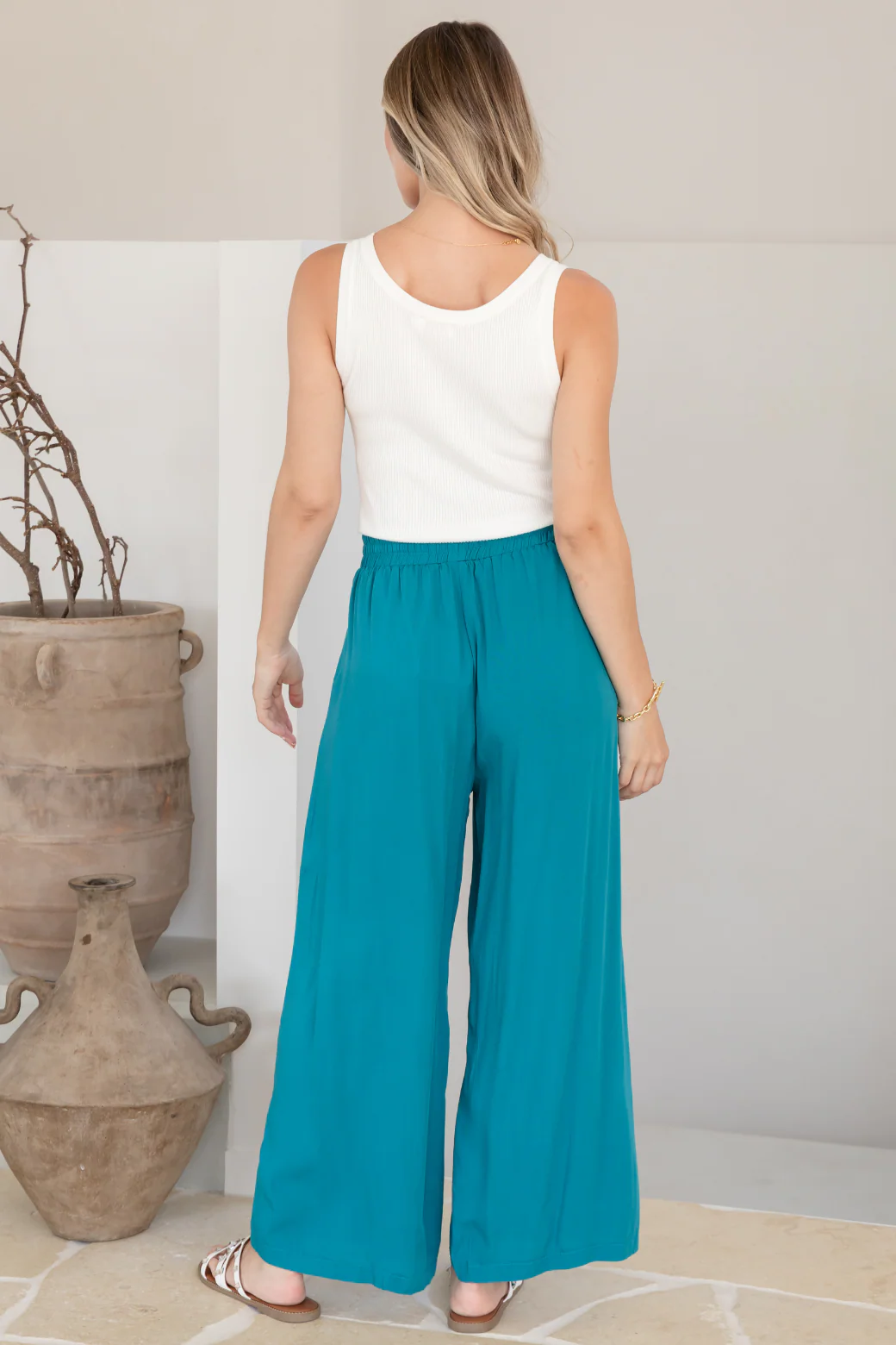 FINAL SALE | Sammy Drawstring Crop Pants Deep Teal - Image 8