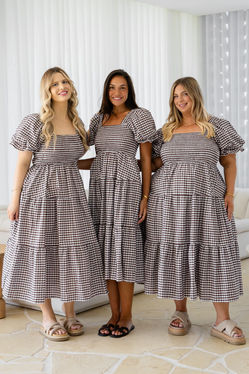 Shiloh Midi Dress Choc Gingham