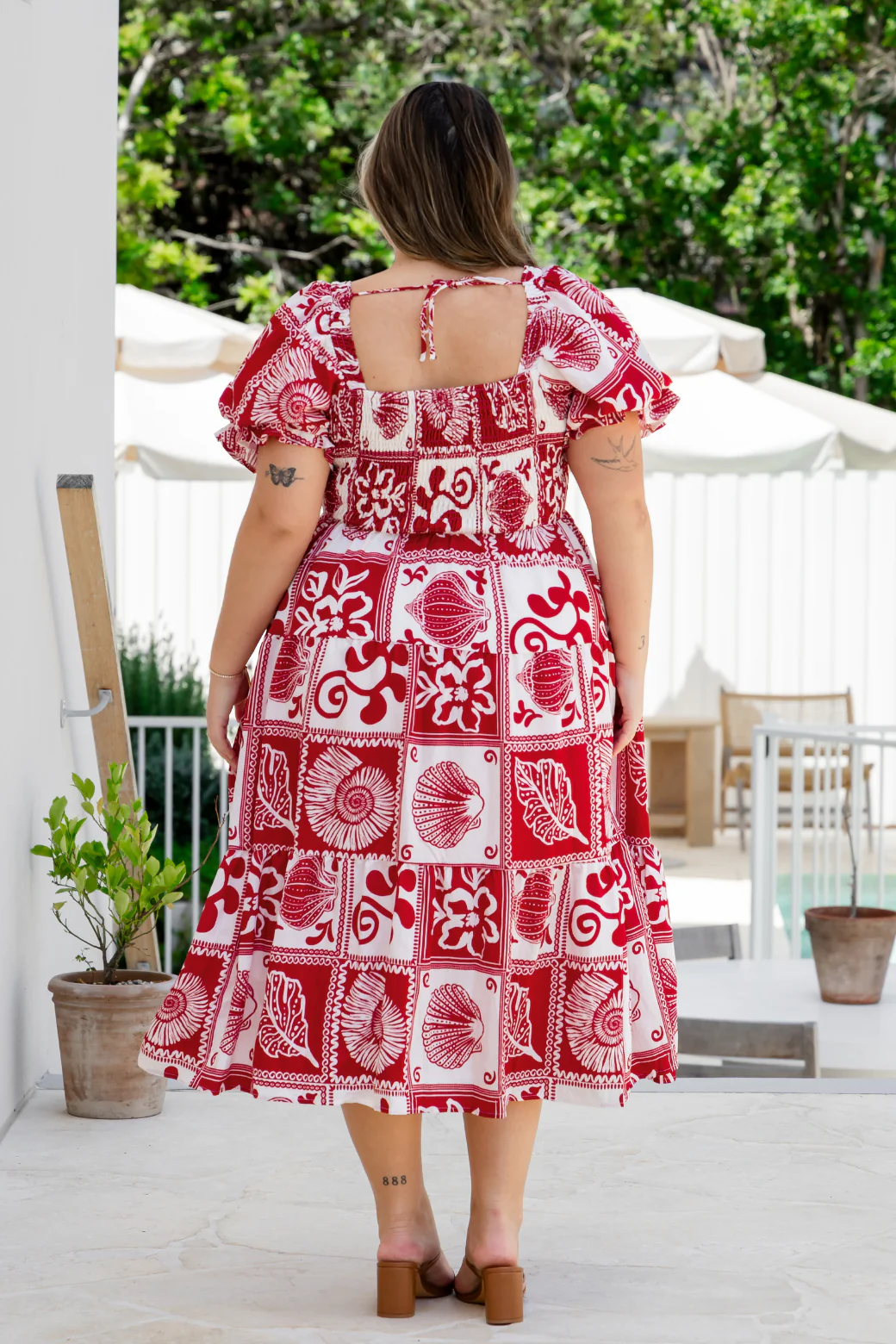 Shiloh Midi Dress Waverley Print Red - Image 10