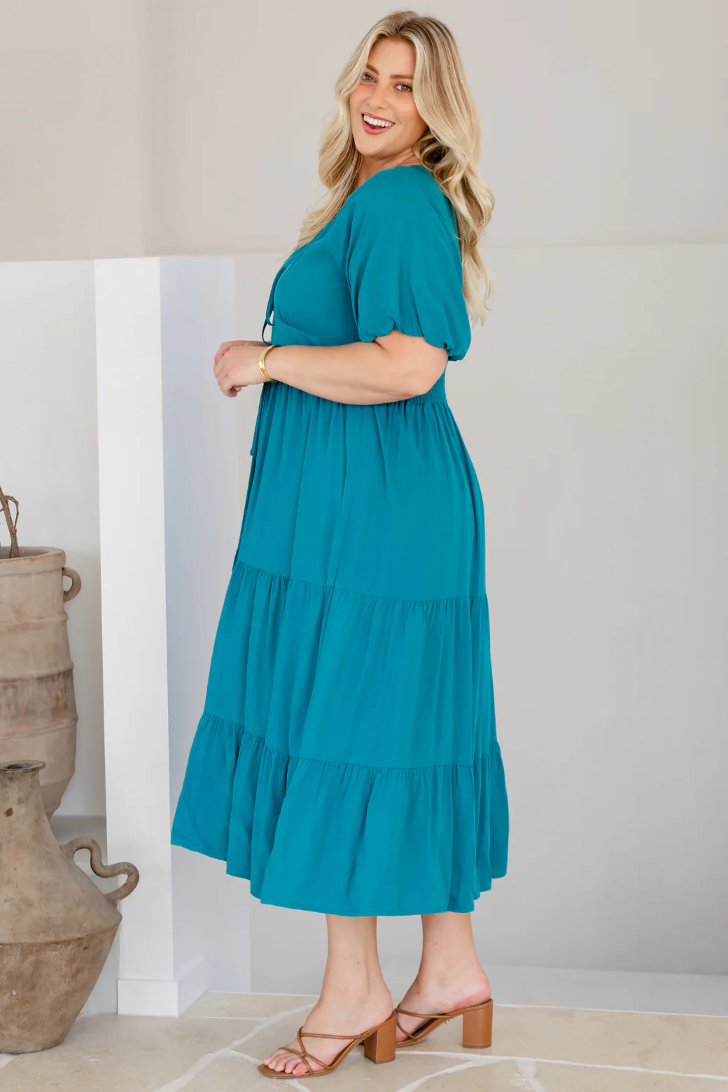 FINAL SALE | Suki Midi Dress Deep Teal - Image 10