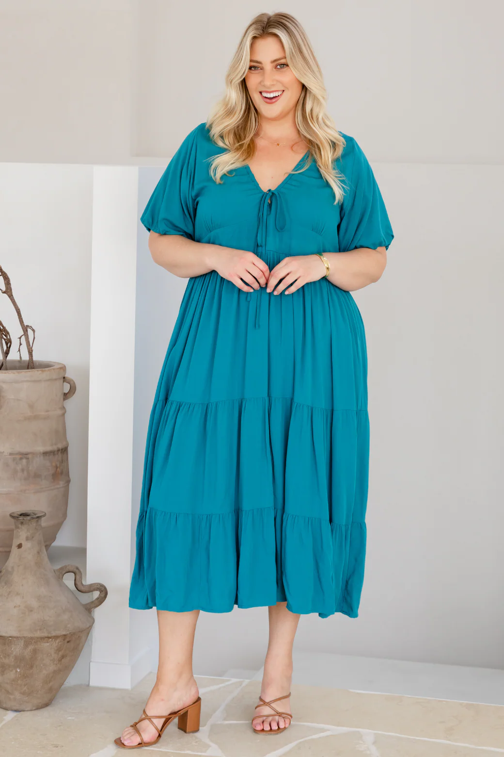 FINAL SALE | Suki Midi Dress Deep Teal - Image 3