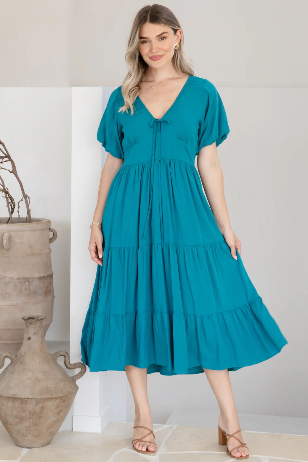 FINAL SALE | Suki Midi Dress Deep Teal - Image 5