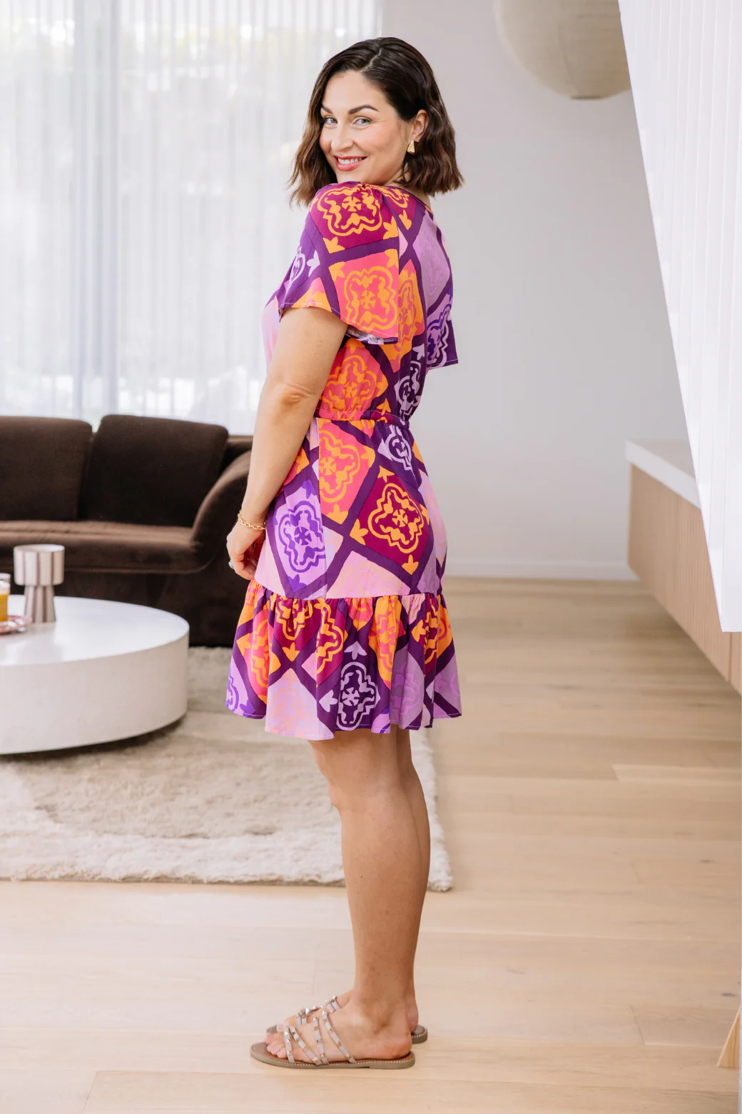 Final Sale | Tamsin Dress Alara Print Burgundy - Image 7