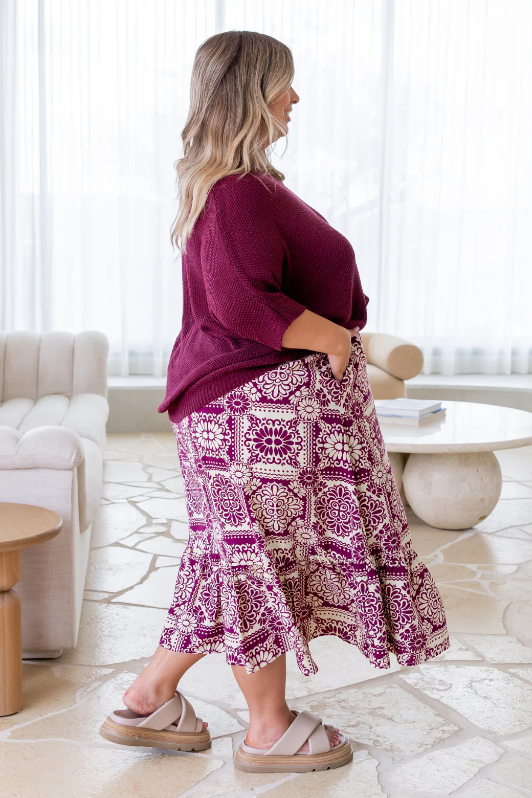 Tate Knit Top Burgundy - Image 9