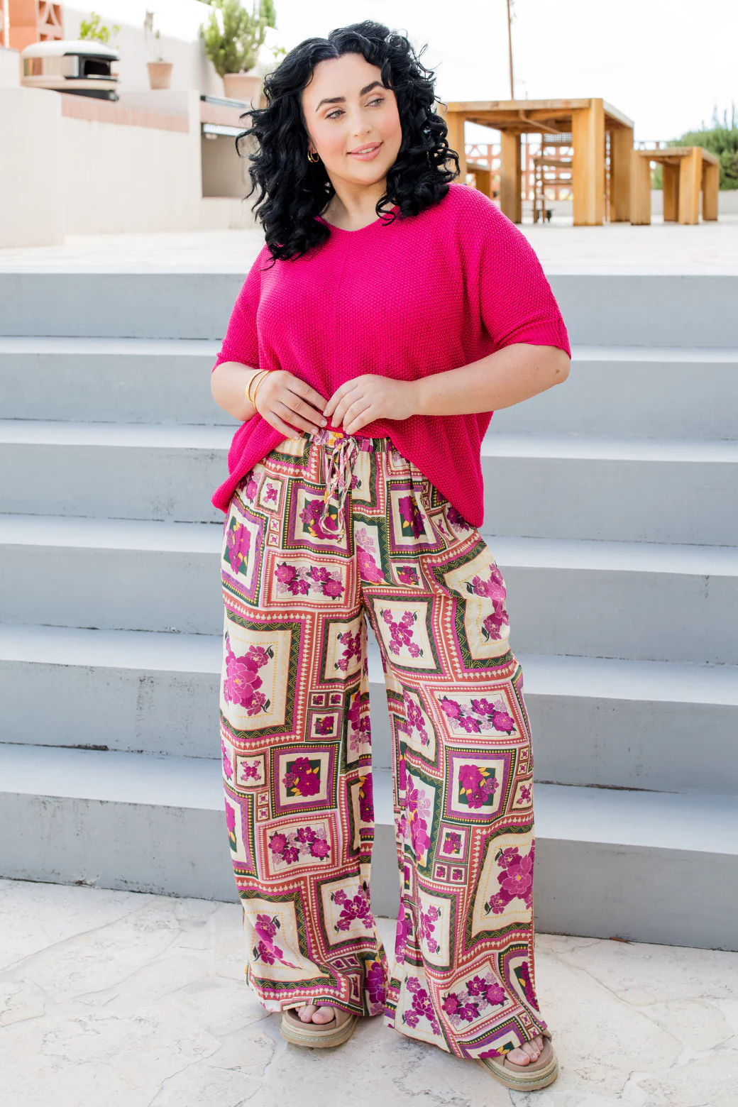 Tate Knit Top Peony Pink - Image 7