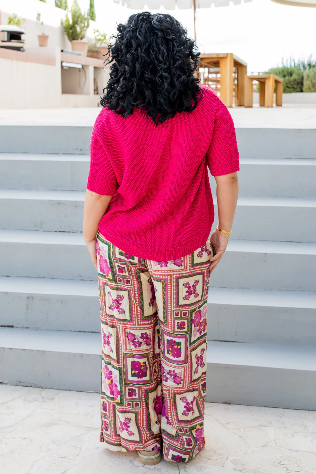 Tate Knit Top Peony Pink - Image 8