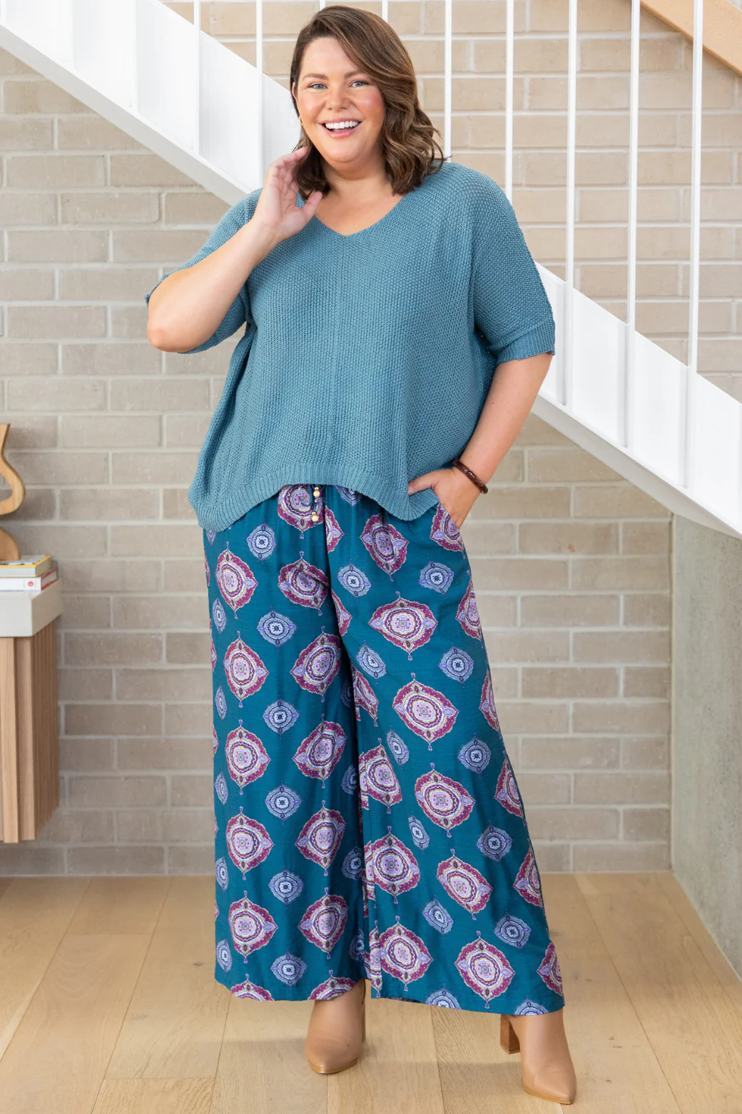 Tate Knit Top Teal - Image 4