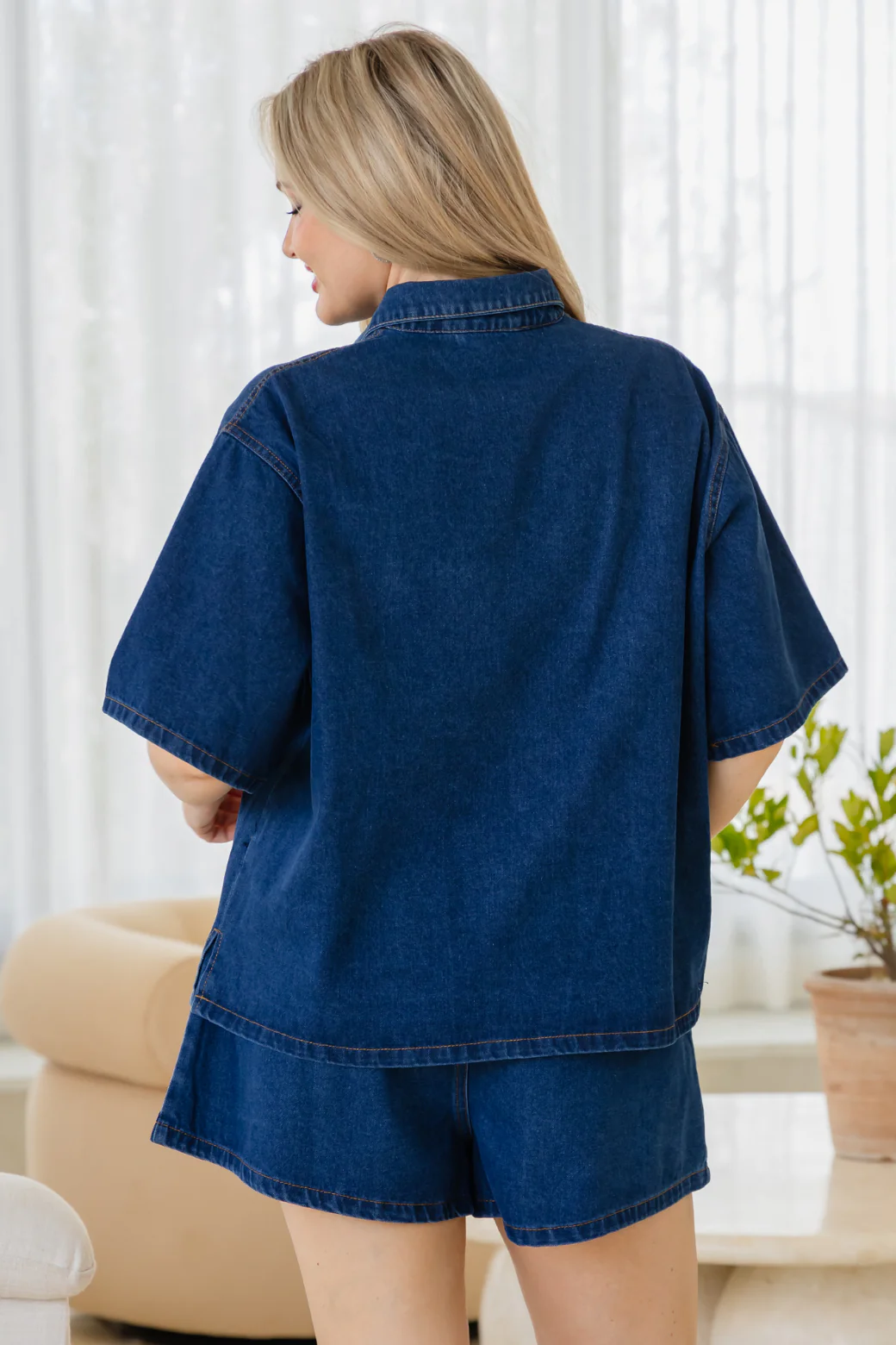 Tina Denim Shirt Dark Indigo - Image 7