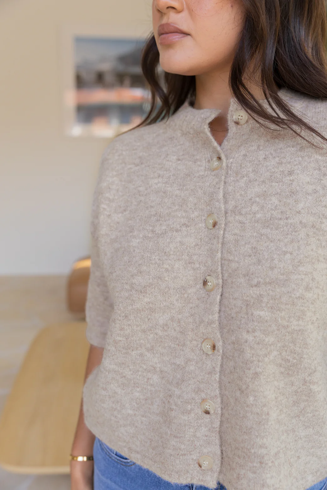 Tyler Cardigan Taupe - Image 6