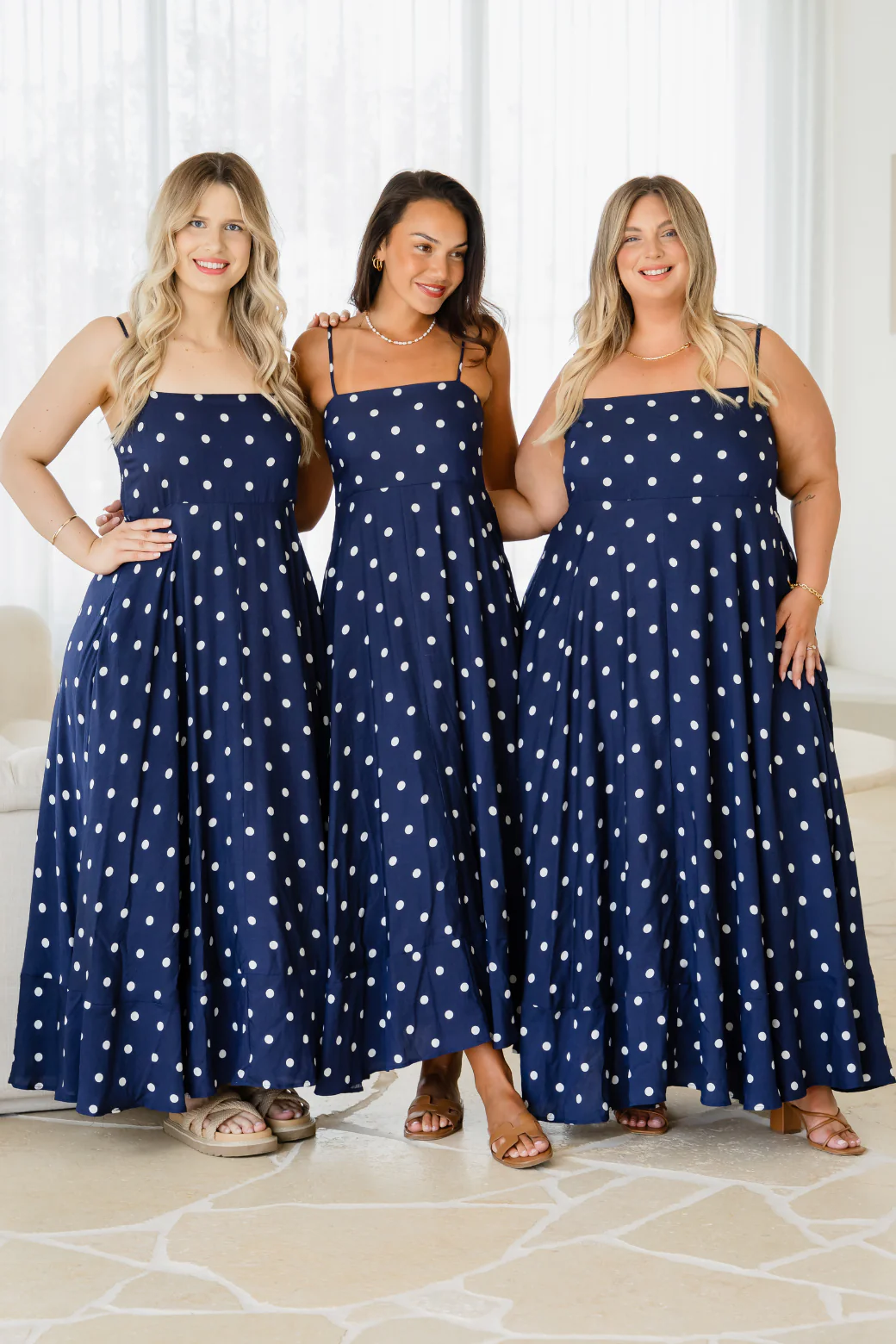 Xanthe Maxi Dress Navy Spot