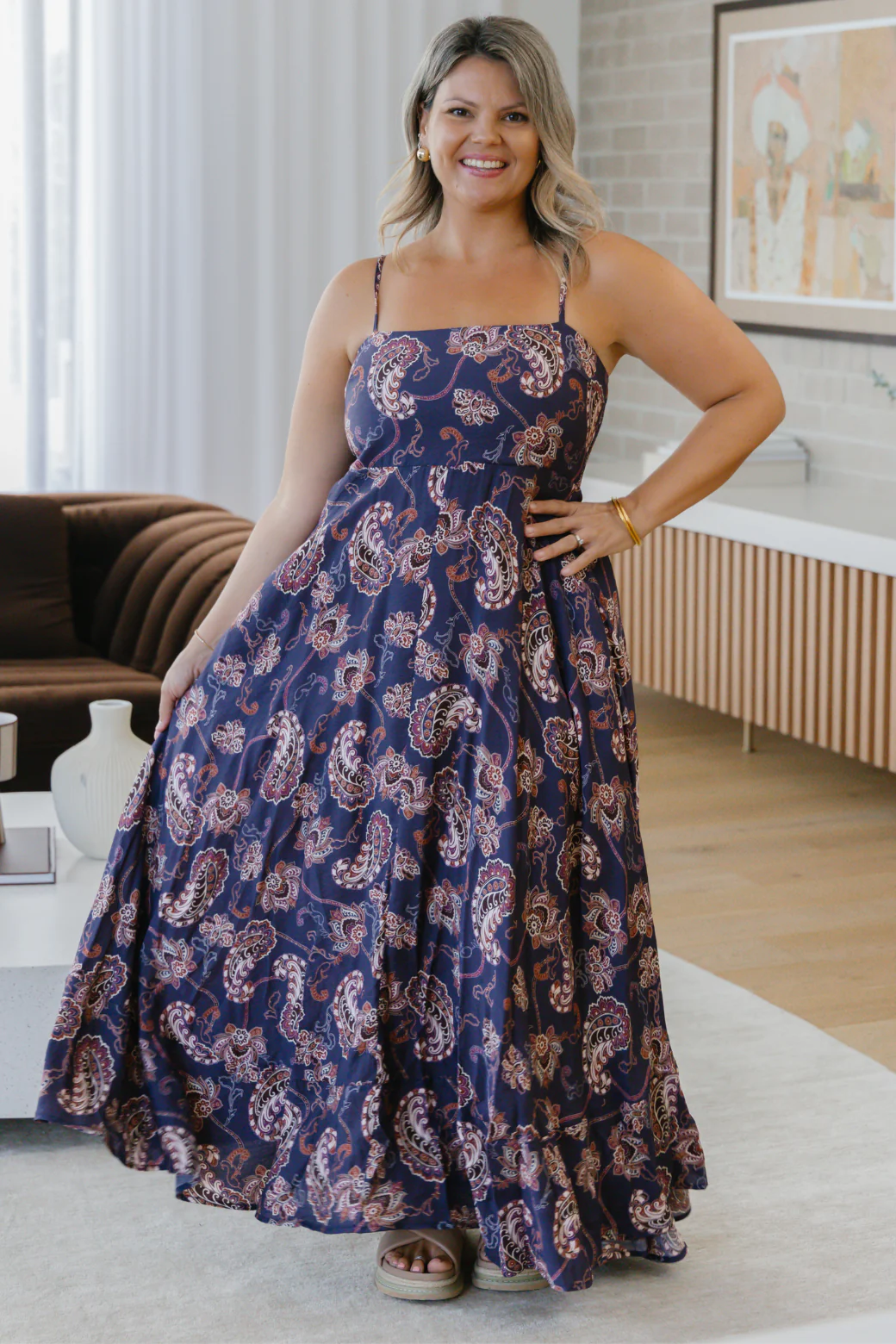 Xanthe Maxi Dress Pagonia Print Slate - Image 8