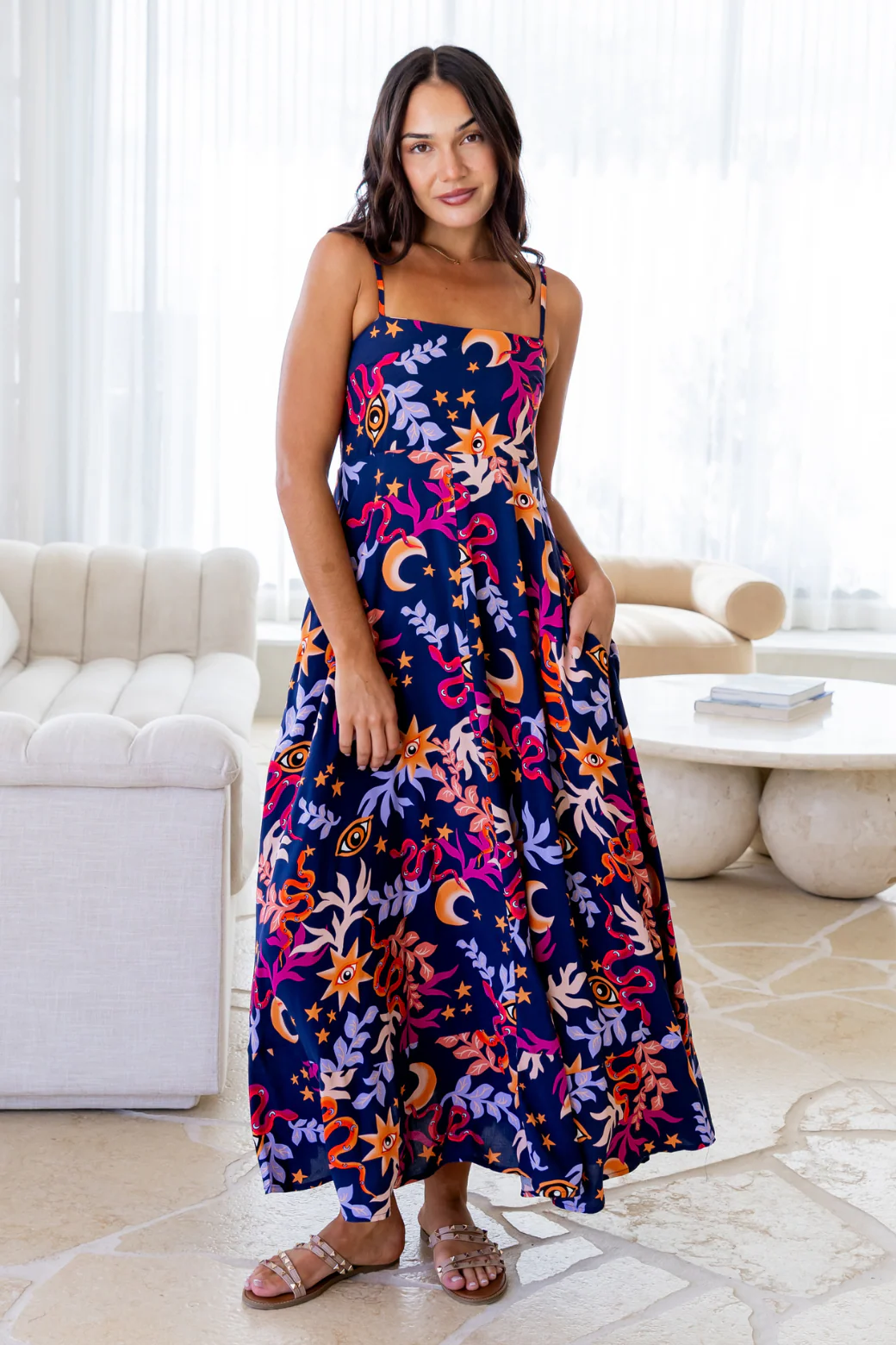 Final Sale | Xanthe Maxi Dress Tarot Navy - Image 4