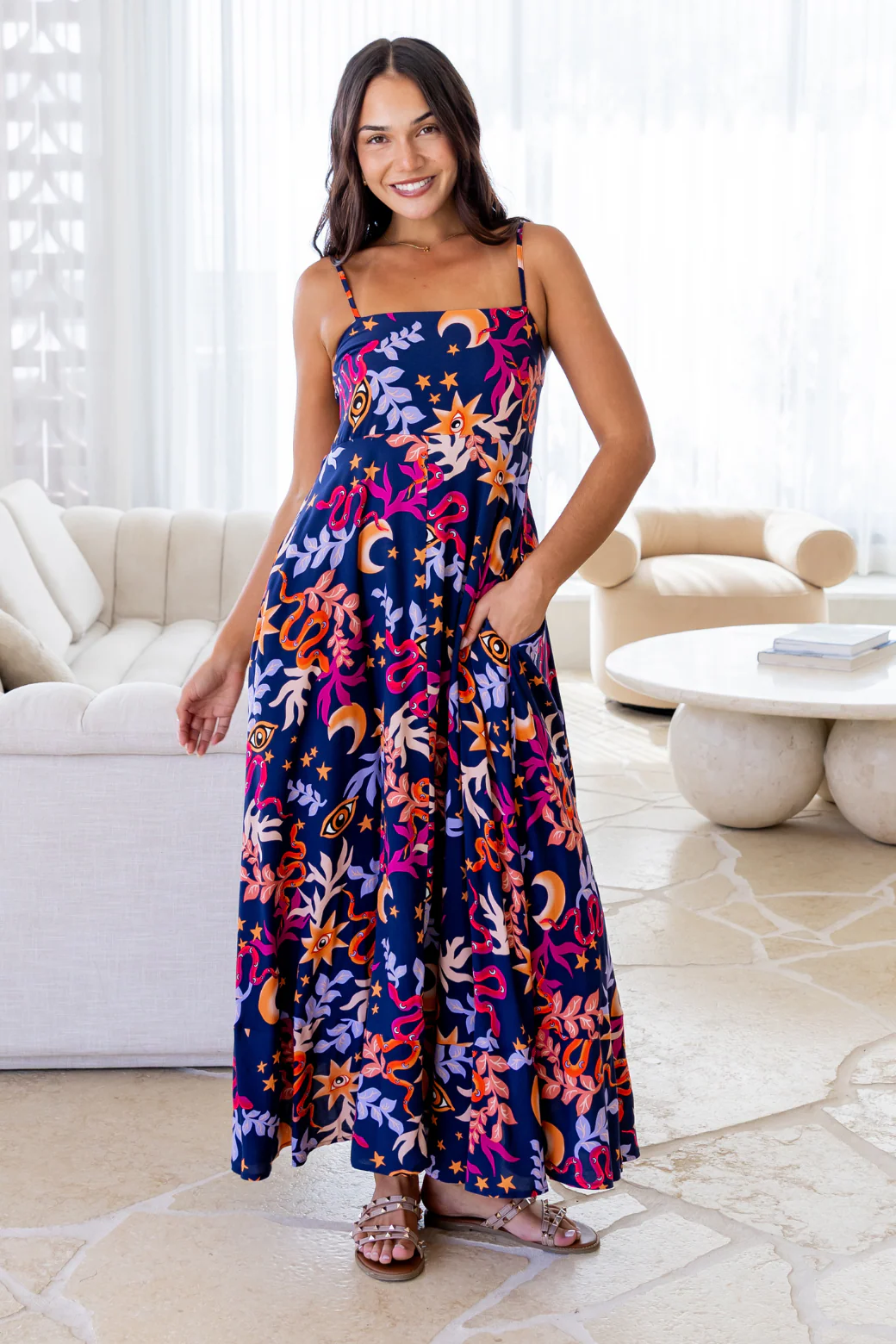 Final Sale | Xanthe Maxi Dress Tarot Navy - Image 6
