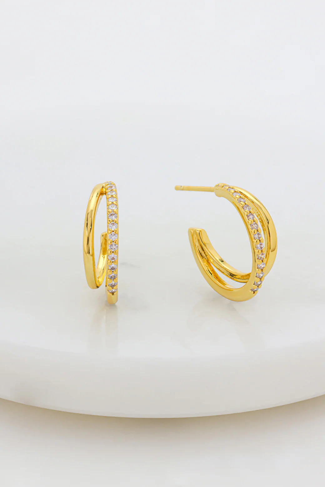 Zafino Celeste Hoop Earring Clear Gold