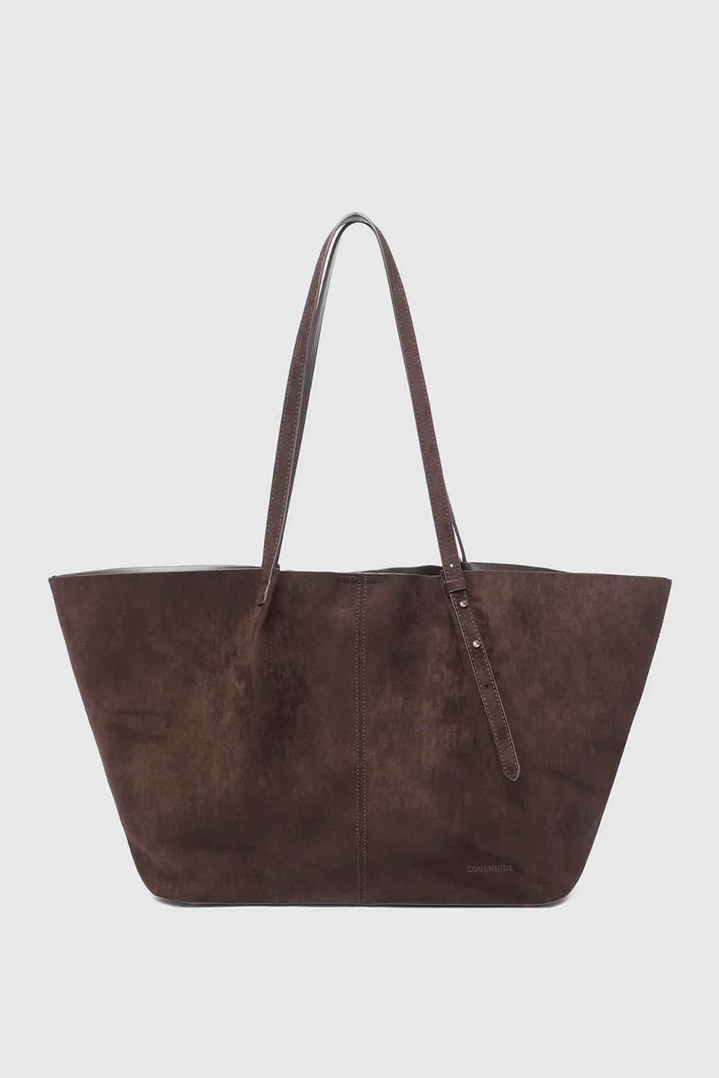 Louenhide Sawyer Suedette Tote Bag Chocolate - Image 3