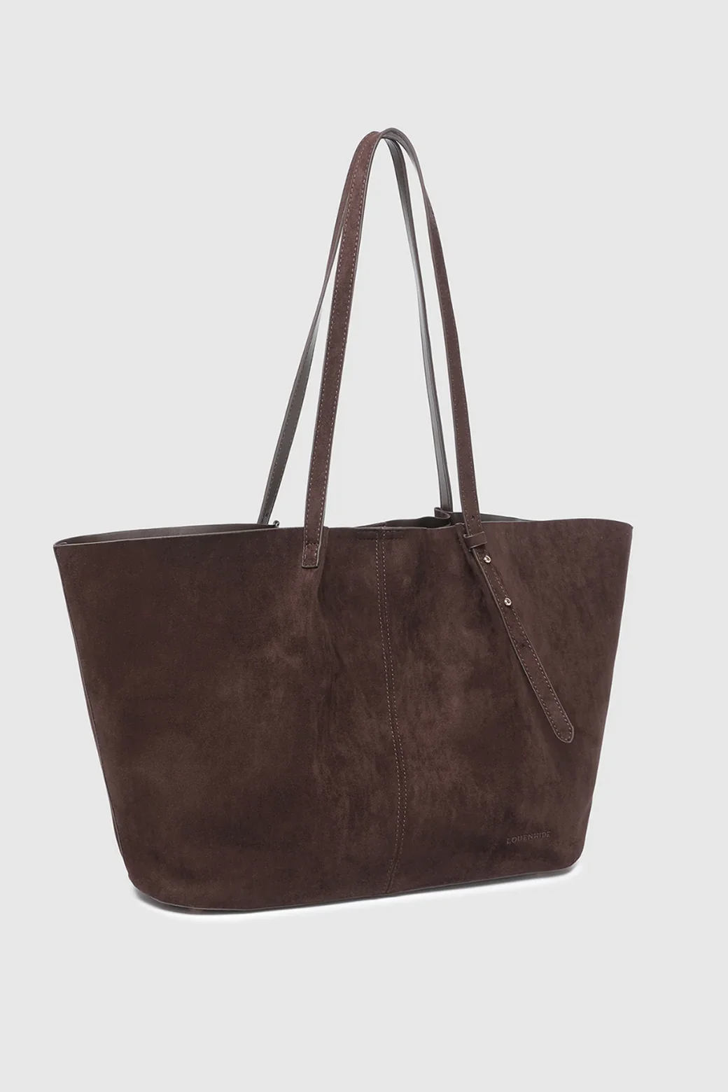 Louenhide Sawyer Suedette Tote Bag Chocolate - Image 4