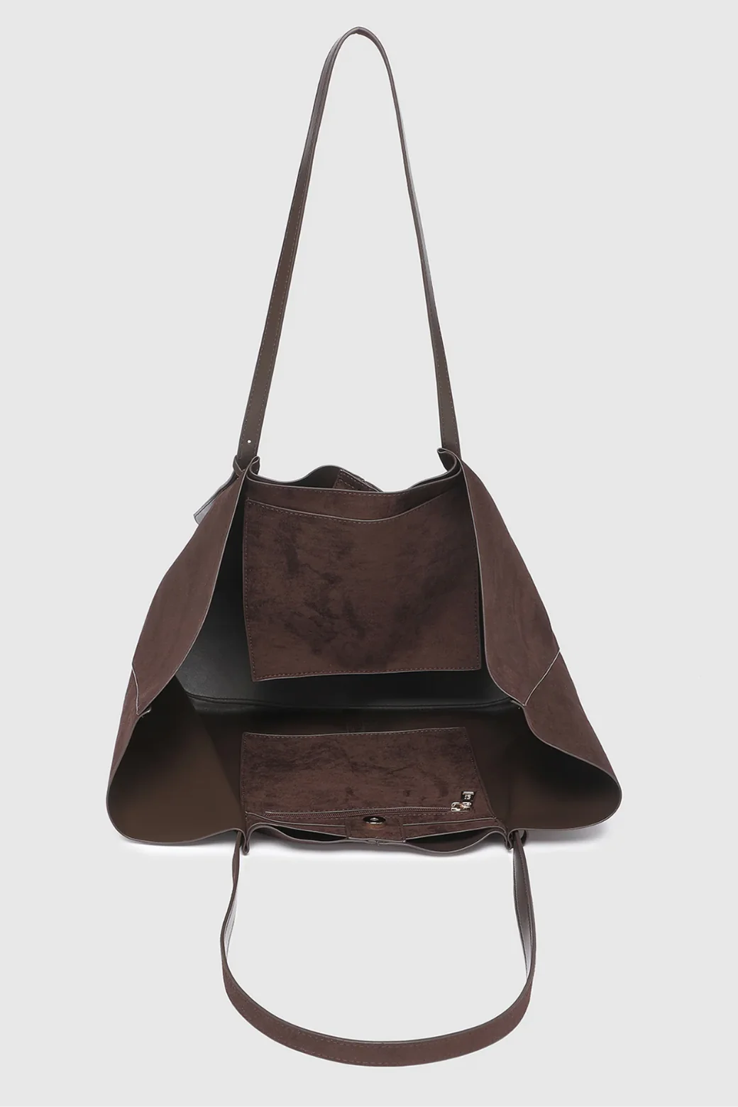 Louenhide Sawyer Suedette Tote Bag Chocolate - Image 5