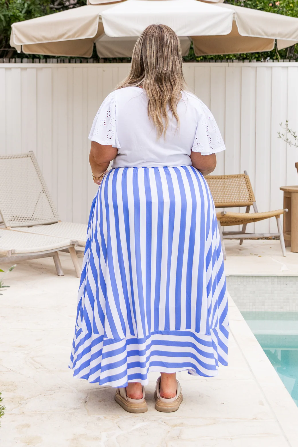 Zena Maxi Skirt Blue Stripe - Image 9
